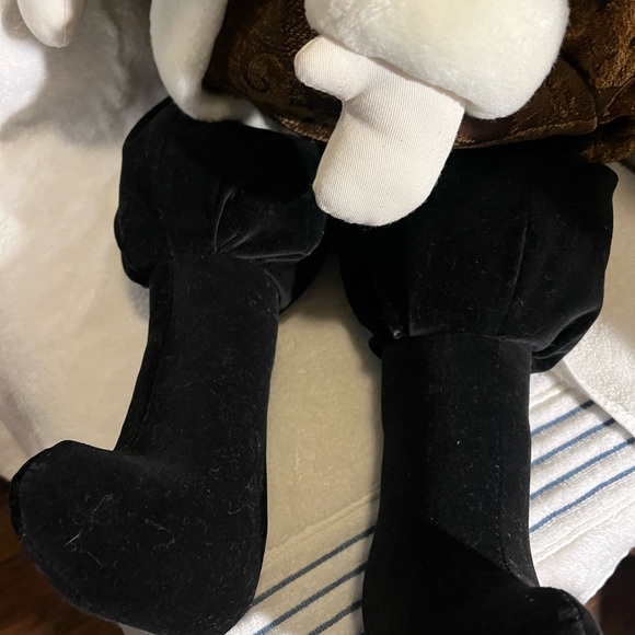 Vintage! Woof N Poof Christmas Santa Tapestry with  Signature Button. - Picture 5 of 15